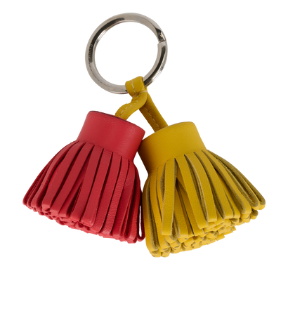 Hermes Carmen Uno-Dos Charm, &pound;210, Accessories, Red/Yellow, Leather, Front view